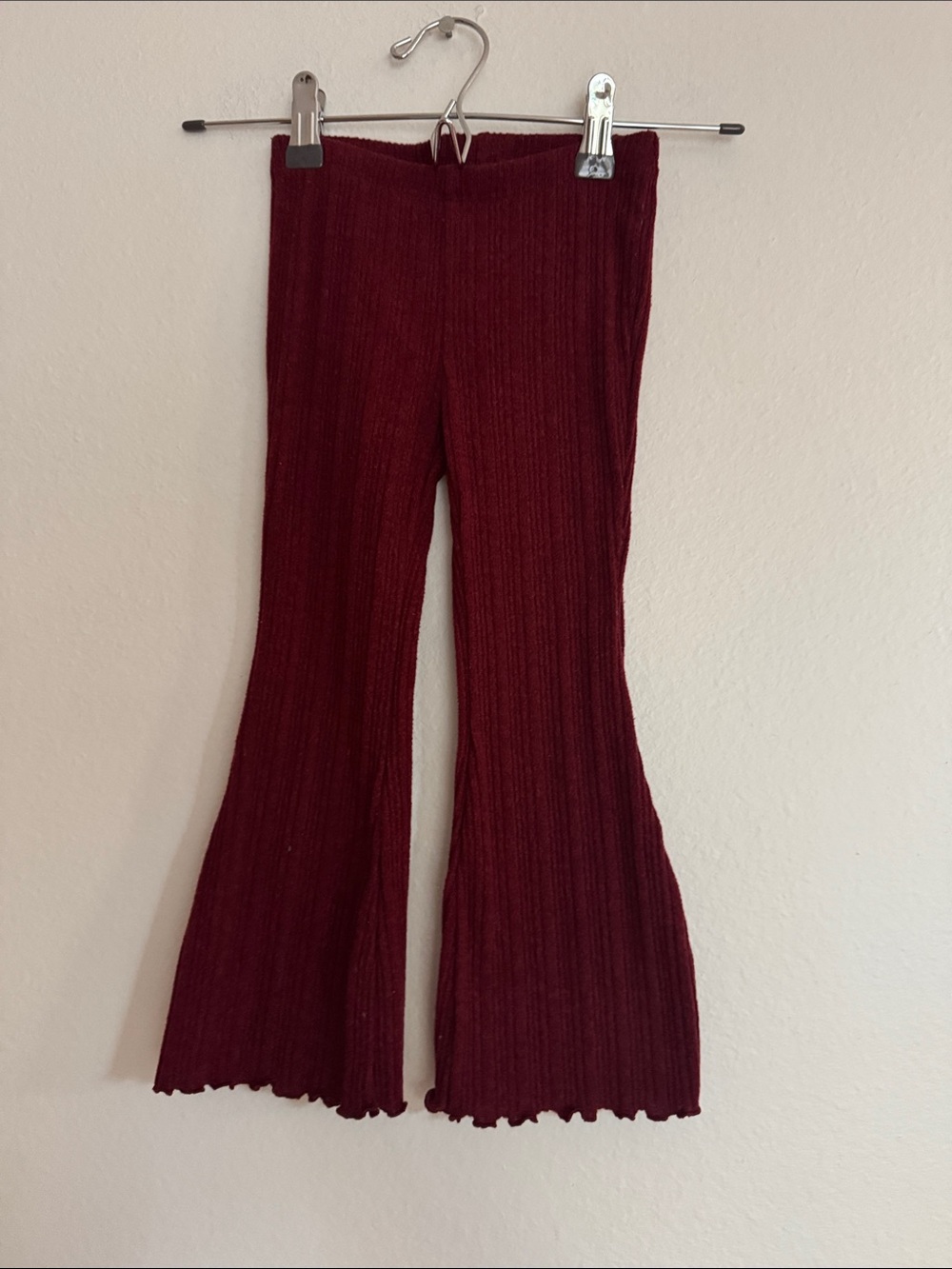 Old Navy Ribbed Flared Knit Pants - Burgendy